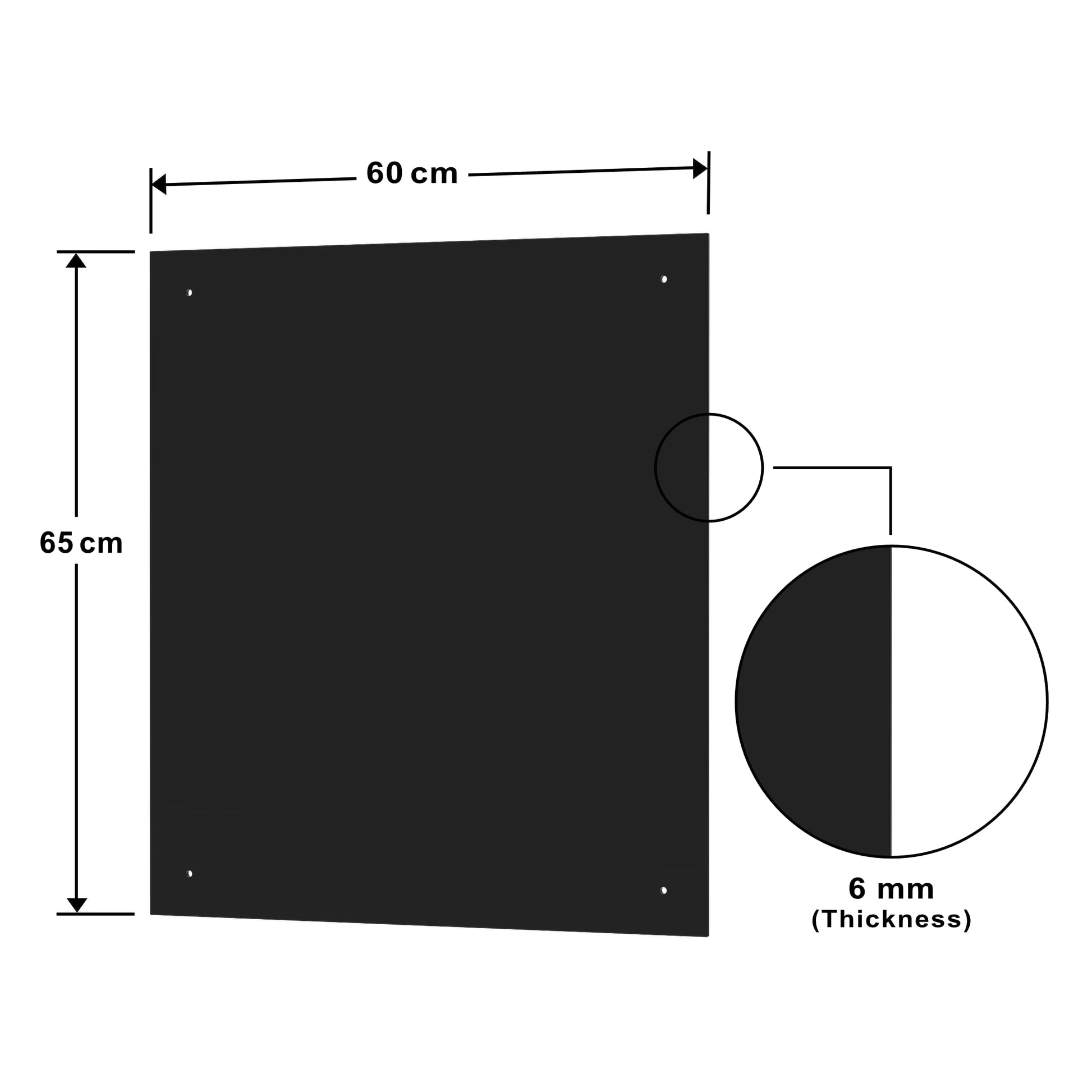BELOFAY 6mm Black Tempered Glass Splashback for Kitchen, Toughened Glass Heat Resistant Splashbacks for Cookers | Pre-Drilled Holes with Fittings