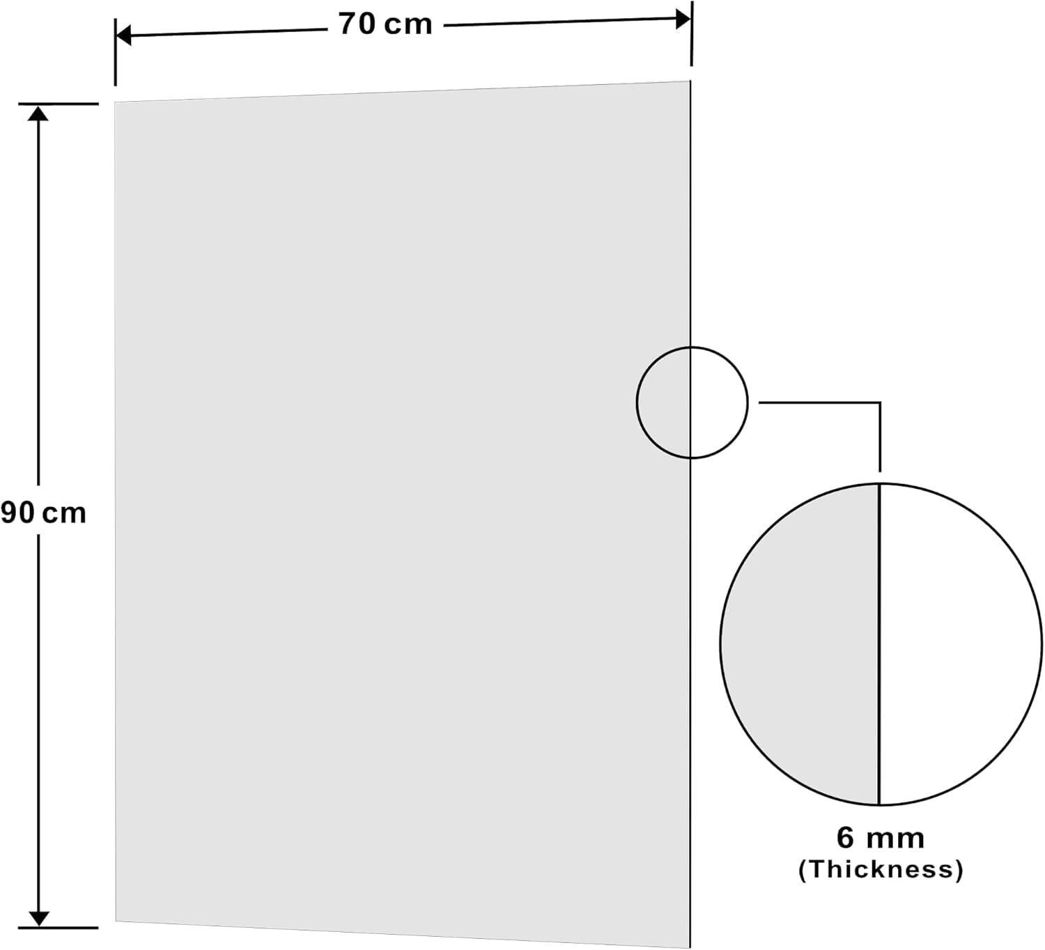 BELOFAY 6mm Tempered Glass Splashbacks for Cookers, Toughened Glass Heat Resistant Splashback for Kitchen Oven (White Glass, 70x90cm)