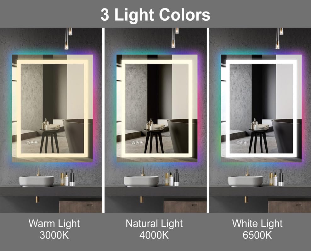 BELOFAY Beatrice Hollywood Vanity Mirror For Makeup with Lights, Lighted Makeup Mirror with 13 Dimmable Led Bulbs, 3 Lighting Modes (50x42cm)