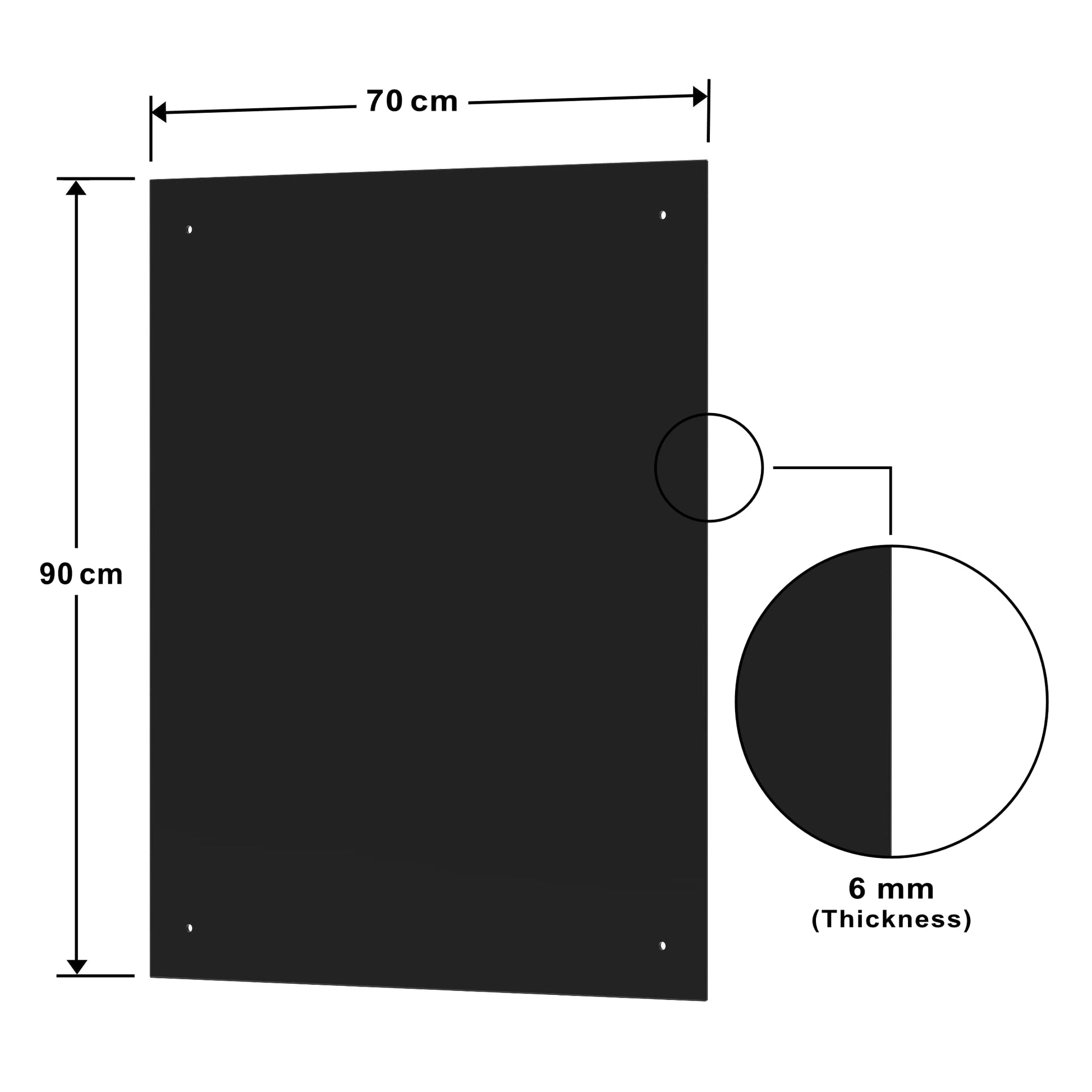 BELOFAY 6mm Black Tempered Glass Splashback for Kitchen, Toughened Glass Heat Resistant Splashbacks for Cookers | Pre-Drilled Holes with Fittings