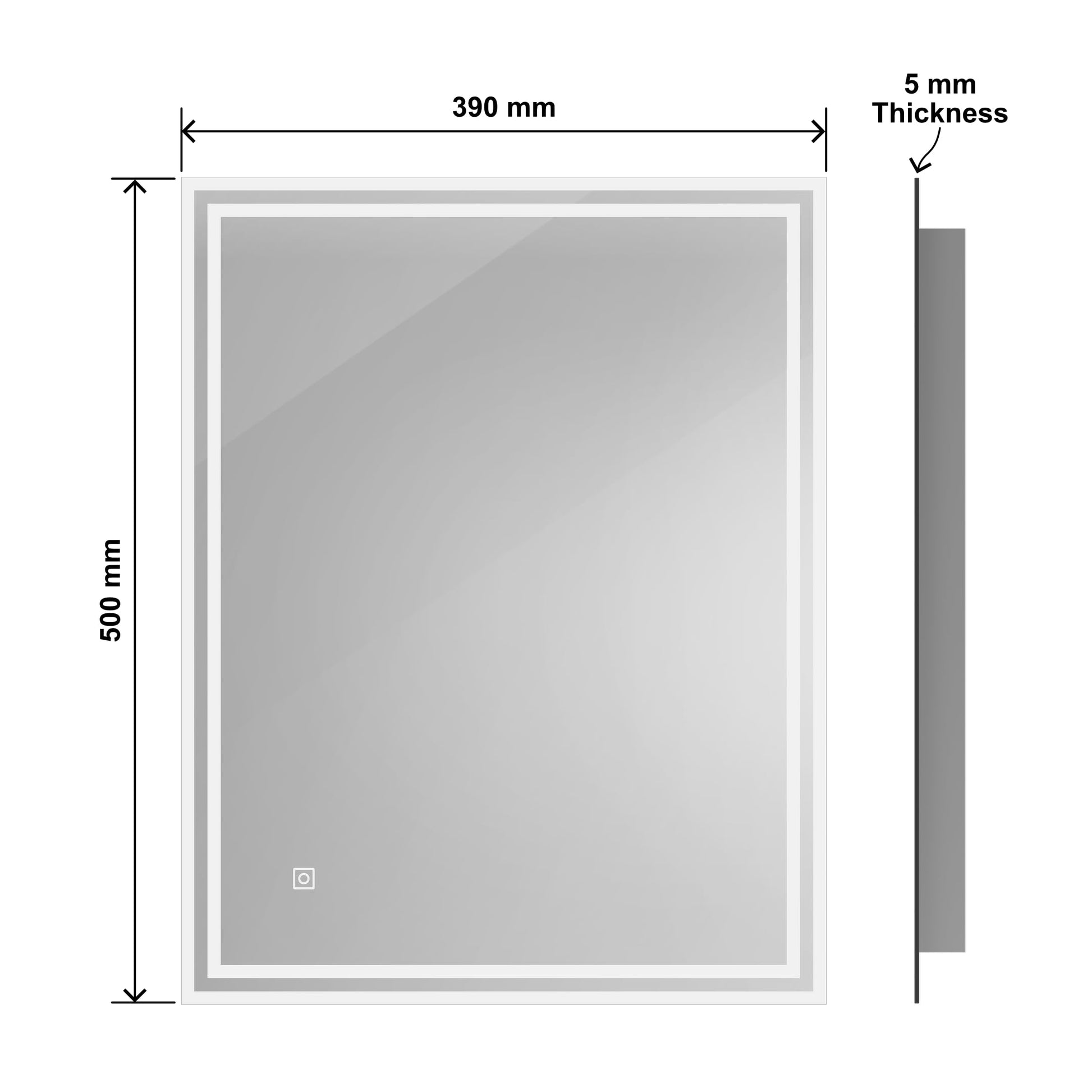 BELOFAY Bathroom LED Mirror, Illuminated Bathroom Toughened Unbreakable Glass Mirror with LED Lights Dimmable Anti-fog Shatter-Proof Tempered Wall Mirrors with Demister Pad