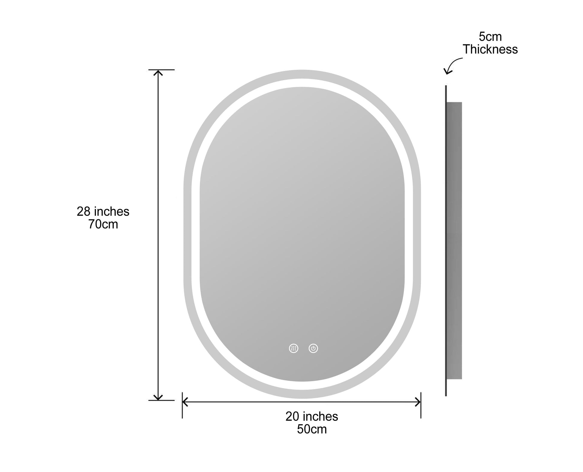 BELOFAY Beatrice Hollywood Vanity Mirror For Makeup with Lights, Lighted Makeup Mirror with 13 Dimmable Led Bulbs, 3 Lighting Modes (50x42cm)