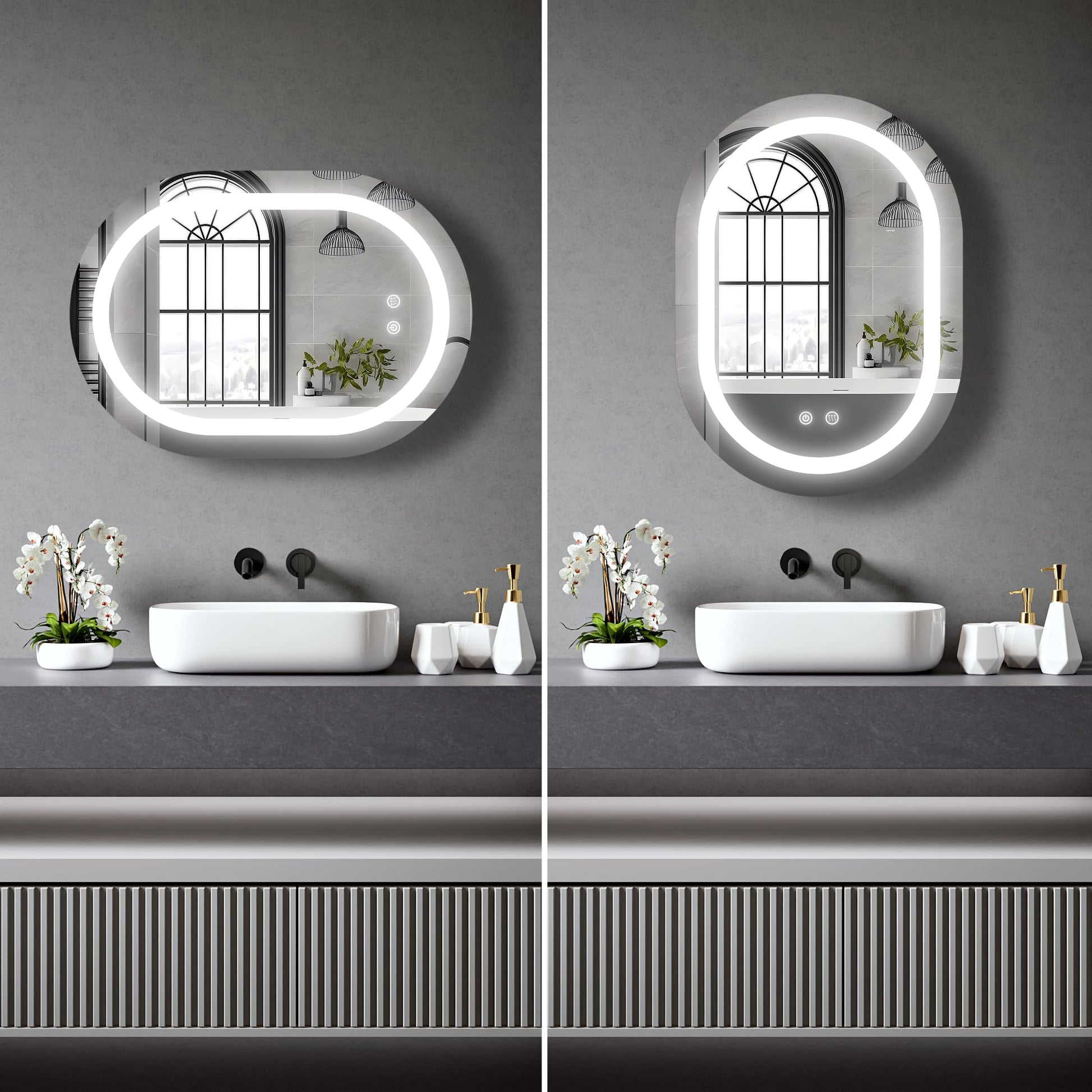BELOFAY Beatrice Hollywood Vanity Mirror For Makeup with Lights, Lighted Makeup Mirror with 13 Dimmable Led Bulbs, 3 Lighting Modes (50x42cm)