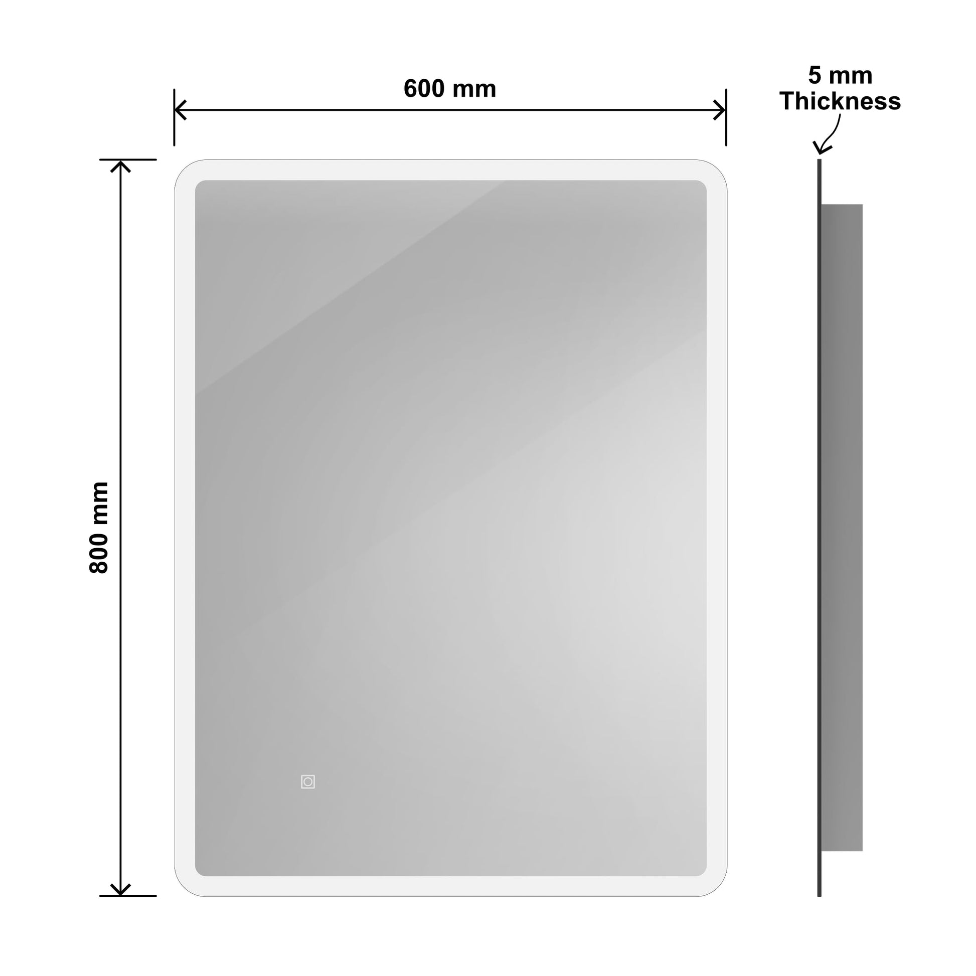 BELOFAY Bathroom LED Mirror, Illuminated Bathroom Toughened Unbreakable Glass Mirror with LED Lights Dimmable Anti-fog Shatter-Proof Tempered Wall Mirrors with Demister Pad