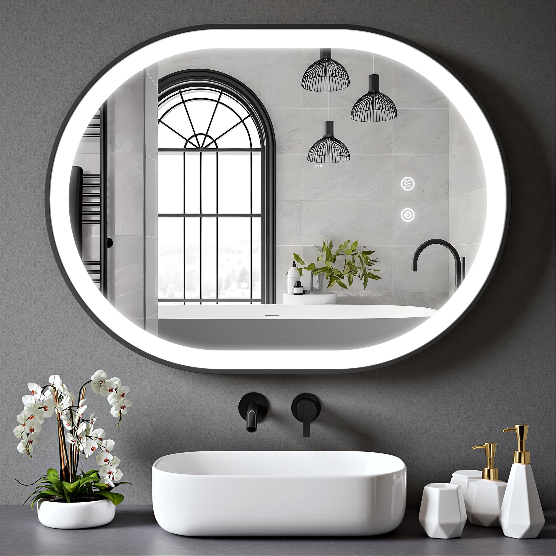 BELOFAY Beatrice Hollywood Vanity Mirror For Makeup with Lights, Lighted Makeup Mirror with 13 Dimmable Led Bulbs, 3 Lighting Modes (50x42cm)