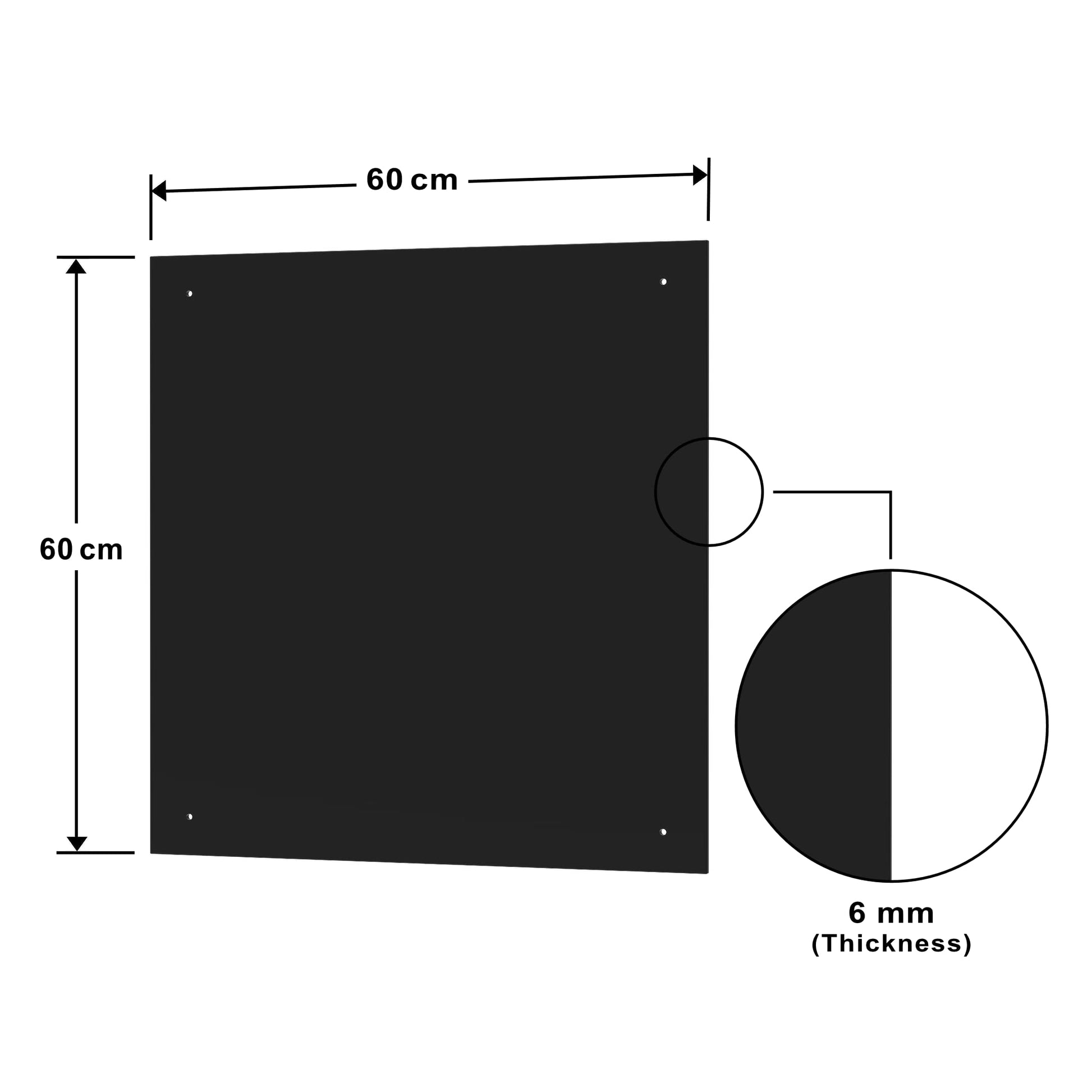 BELOFAY 6mm Black Tempered Glass Splashback for Kitchen, Toughened Glass Heat Resistant Splashbacks for Cookers | Pre-Drilled Holes with Fittings