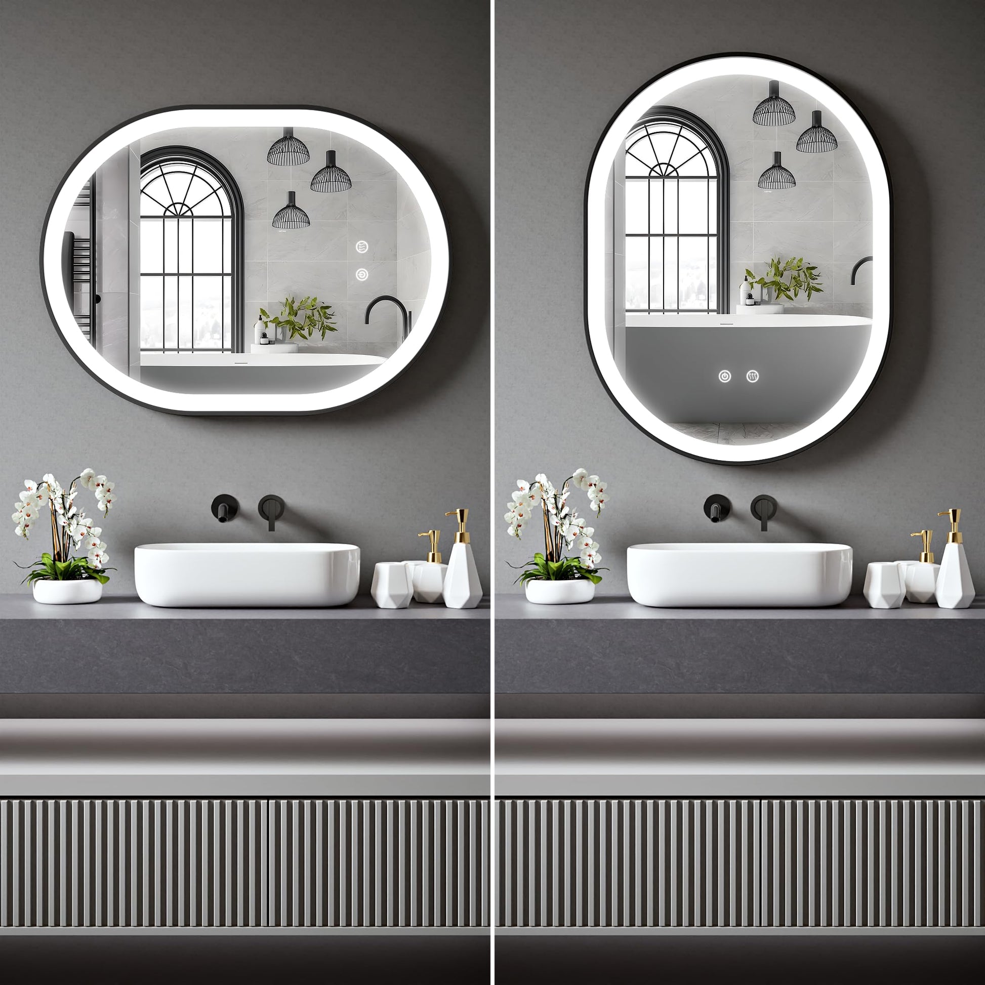 BELOFAY Beatrice Hollywood Vanity Mirror For Makeup with Lights, Lighted Makeup Mirror with 13 Dimmable Led Bulbs, 3 Lighting Modes (50x42cm)