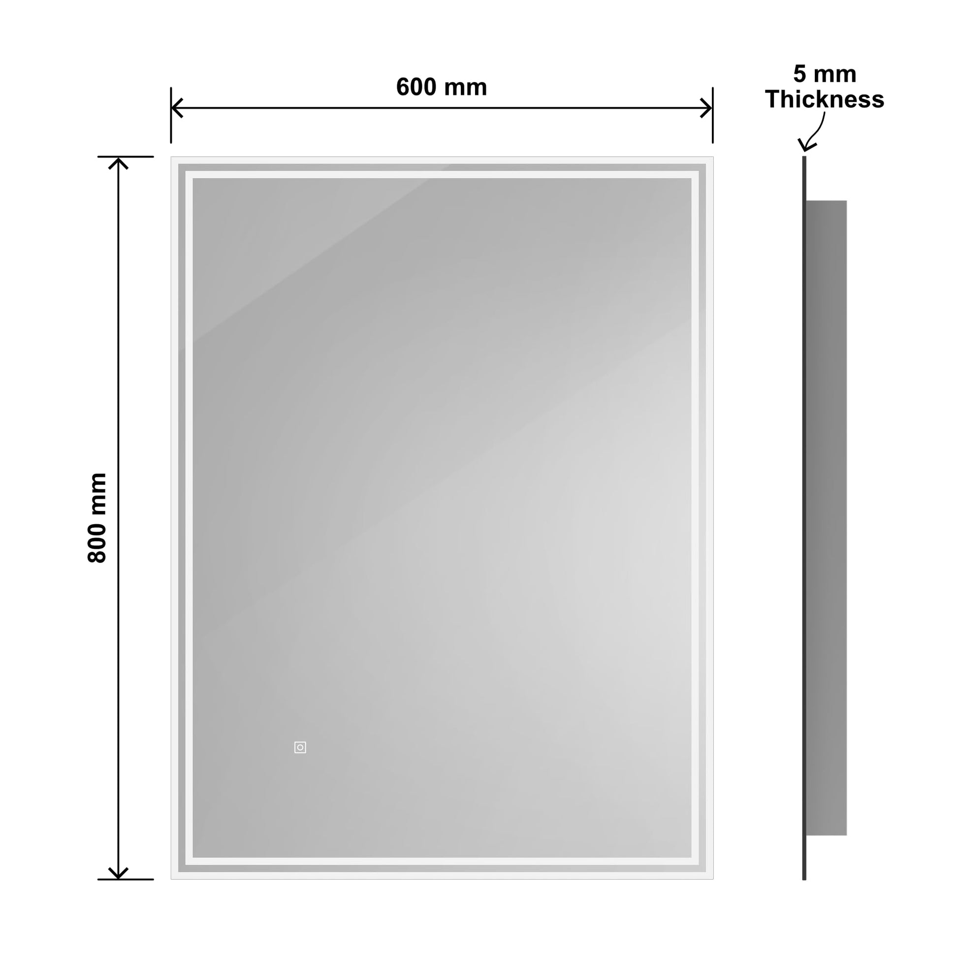 BELOFAY Bathroom LED Mirror, Illuminated Bathroom Toughened Unbreakable Glass Mirror with LED Lights Dimmable Anti-fog Shatter-Proof Tempered Wall Mirrors with Demister Pad