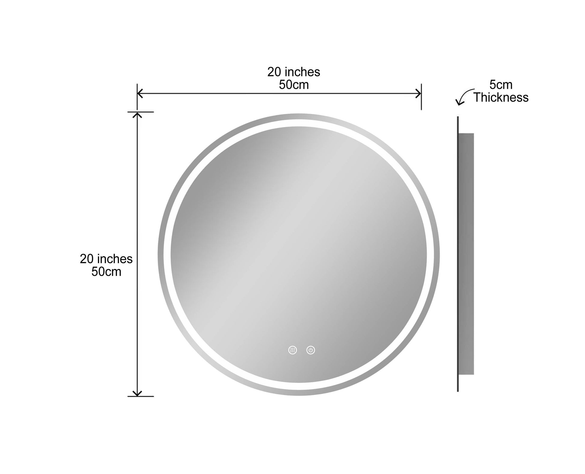 BELOFAY Beatrice Hollywood Vanity Mirror For Makeup with Lights, Lighted Makeup Mirror with 13 Dimmable Led Bulbs, 3 Lighting Modes (50x42cm)