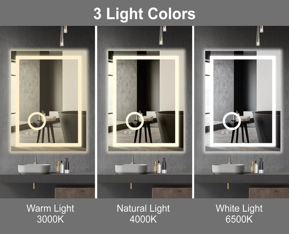 BELOFAY Beatrice Hollywood Vanity Mirror For Makeup with Lights, Lighted Makeup Mirror with 13 Dimmable Led Bulbs, 3 Lighting Modes (50x42cm)