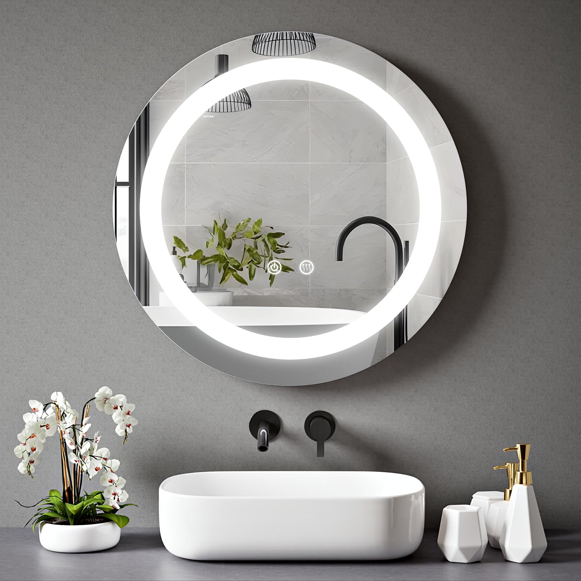 BELOFAY Beatrice Hollywood Vanity Mirror For Makeup with Lights, Lighted Makeup Mirror with 13 Dimmable Led Bulbs, 3 Lighting Modes (50x42cm)