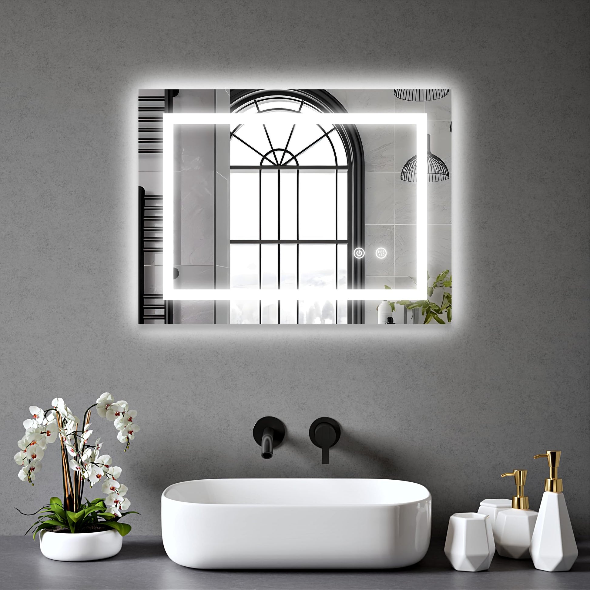 BELOFAY Beatrice Hollywood Vanity Mirror For Makeup with Lights, Lighted Makeup Mirror with 13 Dimmable Led Bulbs, 3 Lighting Modes (50x42cm)