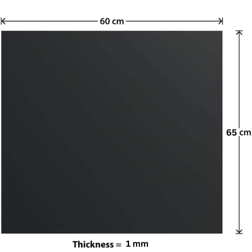 1mm Thick Black Stainless Steel Splashback for Kitchen with Brushed Finish (ADHESIVE INCLUDED)