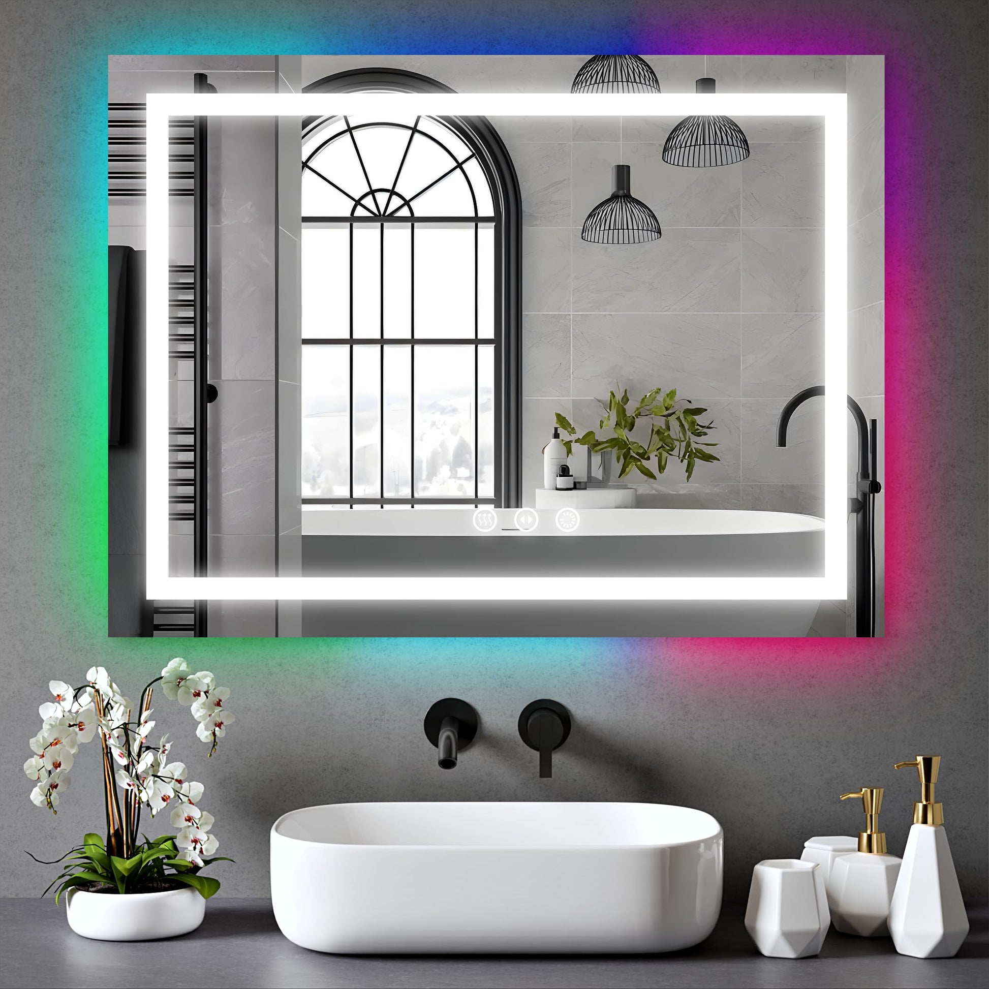 BELOFAY Beatrice Hollywood Vanity Mirror For Makeup with Lights, Lighted Makeup Mirror with 13 Dimmable Led Bulbs, 3 Lighting Modes (50x42cm)