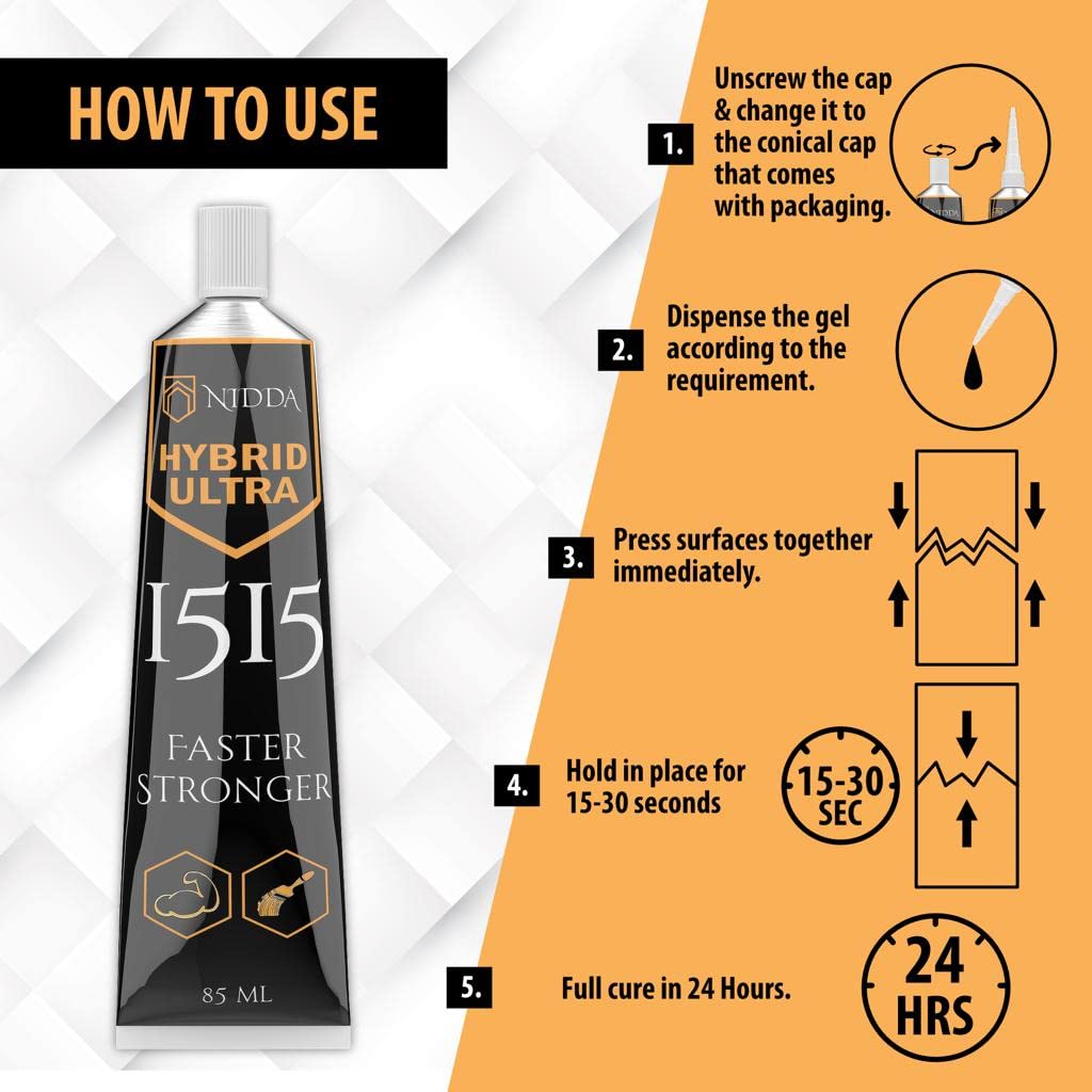 BELOFAY 85ML Hybrid Ultra Clear Glue for Slpashbacks, Faster & Stronger Adhesive for Construction and Landscape Projects