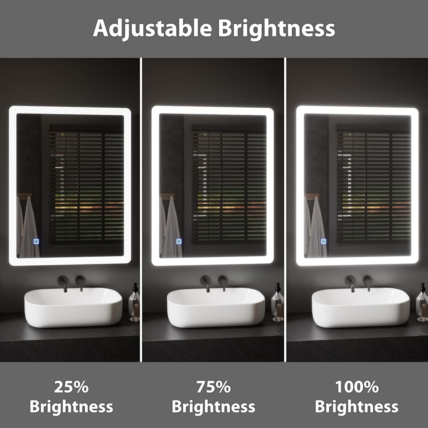 BELOFAY Beatrice Hollywood Vanity Mirror For Makeup with Lights, Lighted Makeup Mirror with 13 Dimmable Led Bulbs, 3 Lighting Modes (50x42cm)