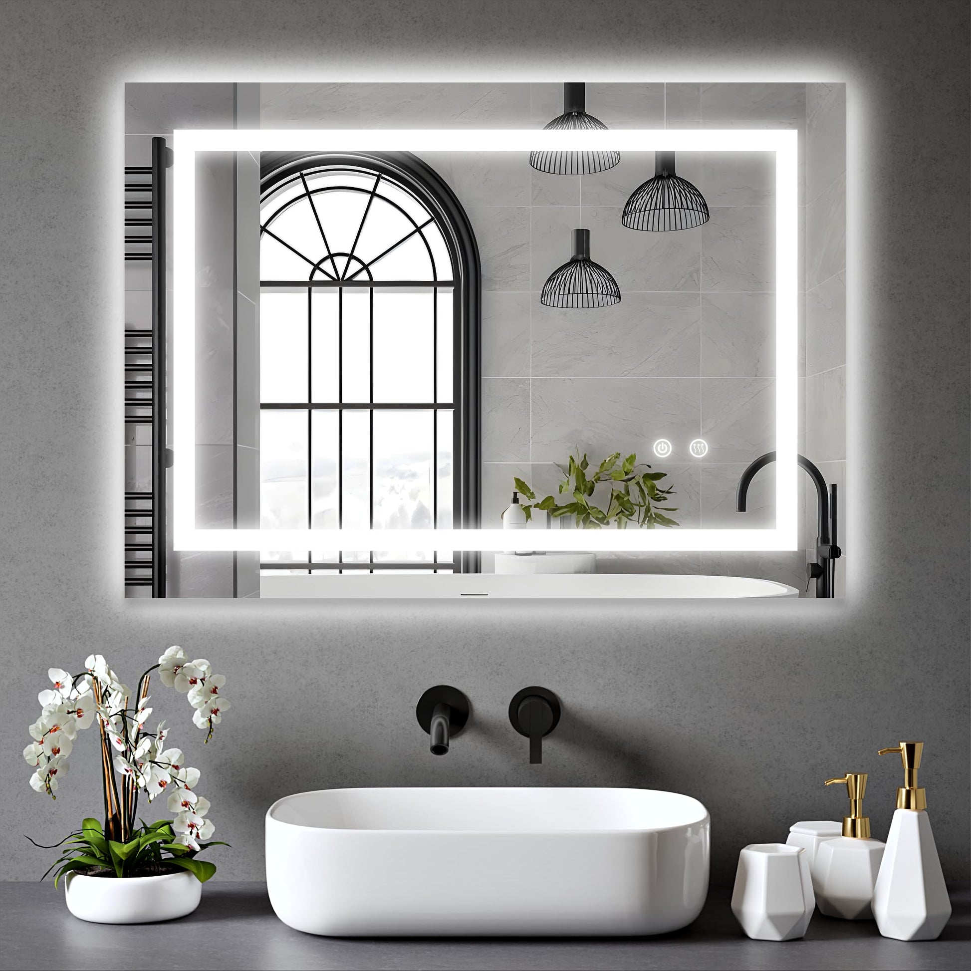 BELOFAY Beatrice Hollywood Vanity Mirror For Makeup with Lights, Lighted Makeup Mirror with 13 Dimmable Led Bulbs, 3 Lighting Modes (50x42cm)