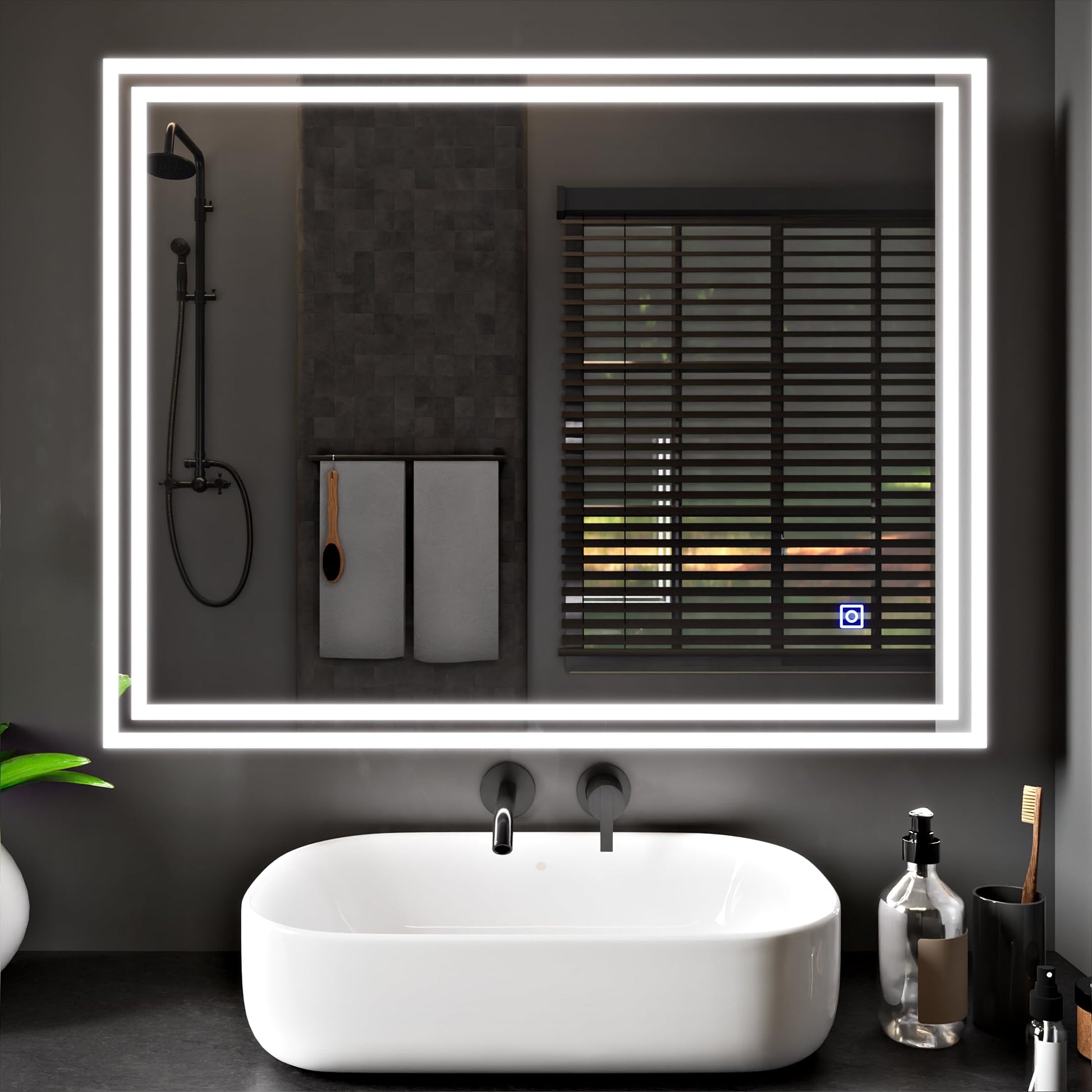 BELOFAY Beatrice Hollywood Vanity Mirror For Makeup with Lights, Lighted Makeup Mirror with 13 Dimmable Led Bulbs, 3 Lighting Modes (50x42cm)