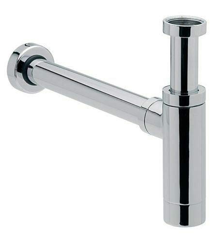 Bathroom Sink Plumping Parts, Chrome Bottle Waste Traps for Washbasins with Adjustable Height, Bottle Trap Chrome Plated Pipe Round Outlet |50-120(Adjustable) x 300 mm (HxL) (Bottle Trap)