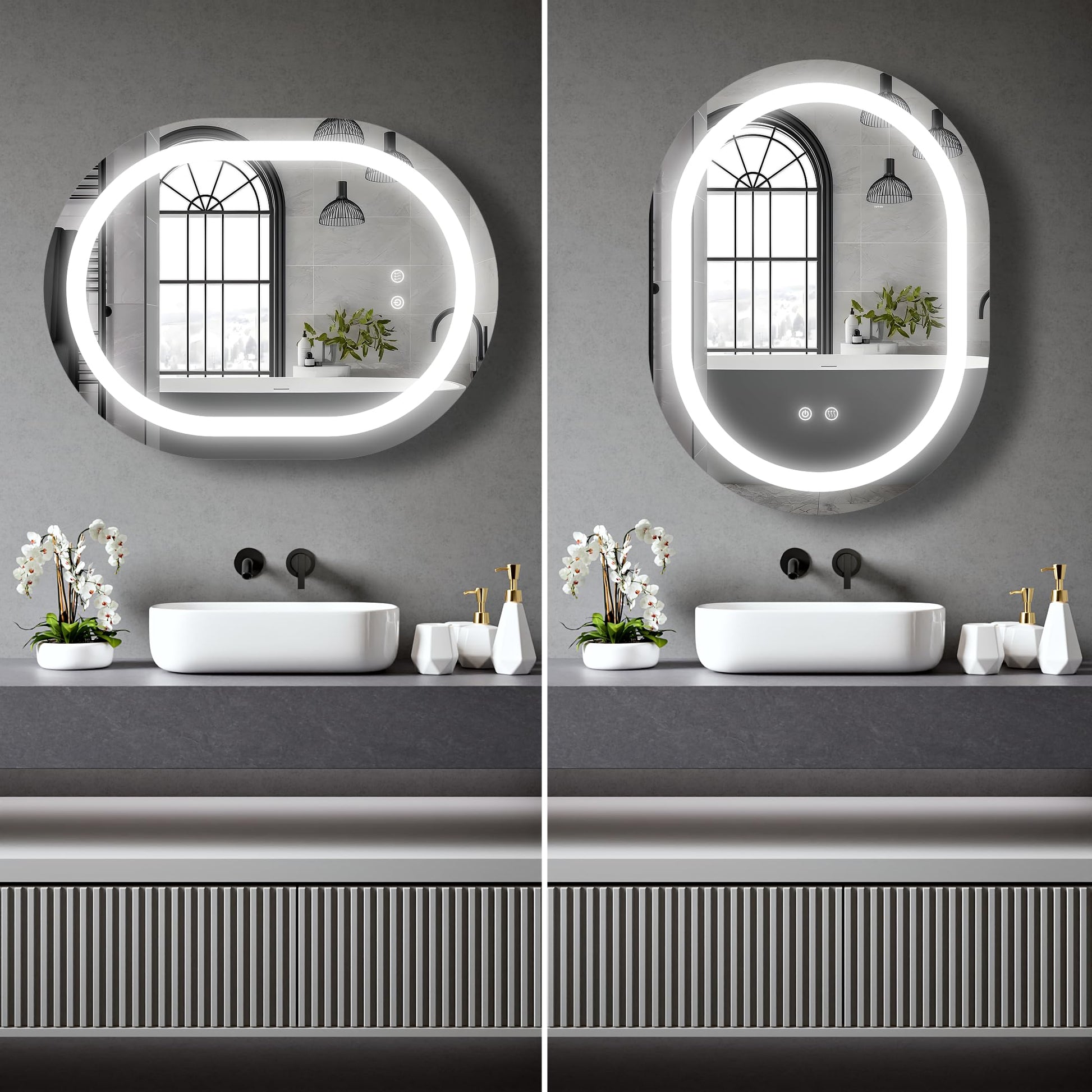 BELOFAY Beatrice Hollywood Vanity Mirror For Makeup with Lights, Lighted Makeup Mirror with 13 Dimmable Led Bulbs, 3 Lighting Modes (50x42cm)